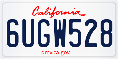 CA license plate 6UGW528