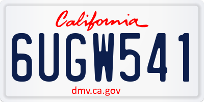 CA license plate 6UGW541
