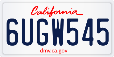 CA license plate 6UGW545