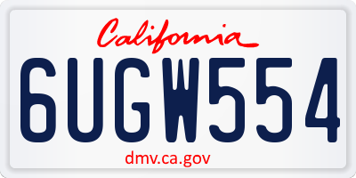 CA license plate 6UGW554