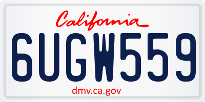 CA license plate 6UGW559