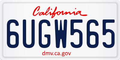 CA license plate 6UGW565