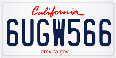 CA license plate 6UGW566