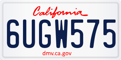 CA license plate 6UGW575