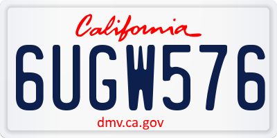 CA license plate 6UGW576