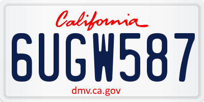 CA license plate 6UGW587