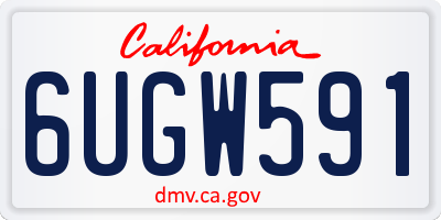 CA license plate 6UGW591
