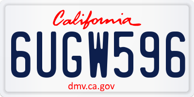 CA license plate 6UGW596