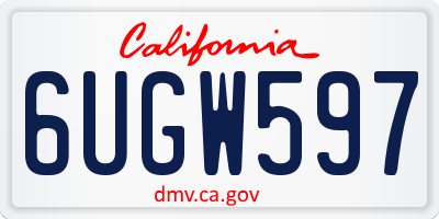 CA license plate 6UGW597