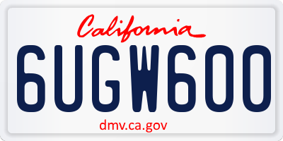 CA license plate 6UGW600