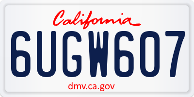CA license plate 6UGW607
