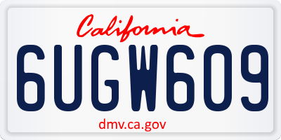 CA license plate 6UGW609