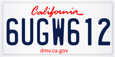 CA license plate 6UGW612
