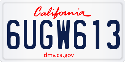 CA license plate 6UGW613