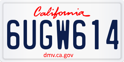 CA license plate 6UGW614