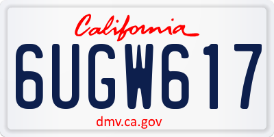 CA license plate 6UGW617