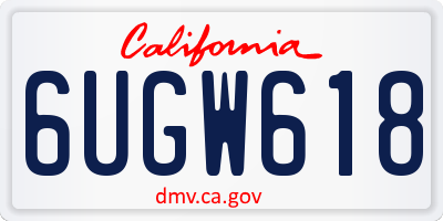 CA license plate 6UGW618