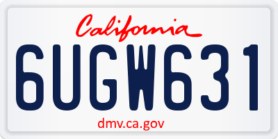 CA license plate 6UGW631