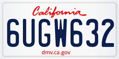 CA license plate 6UGW632