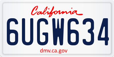CA license plate 6UGW634