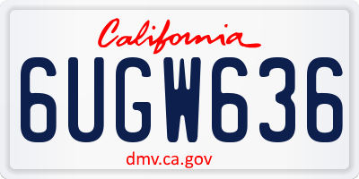 CA license plate 6UGW636