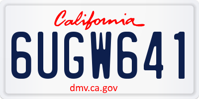 CA license plate 6UGW641