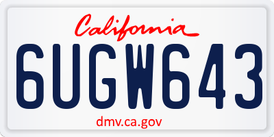 CA license plate 6UGW643