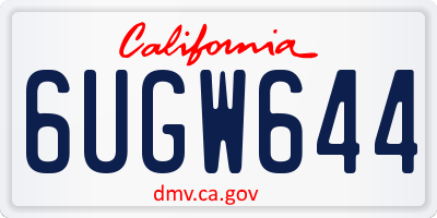 CA license plate 6UGW644