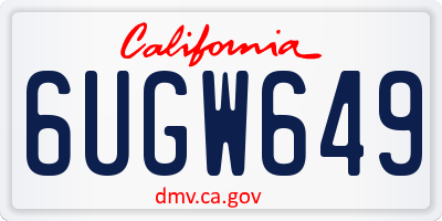 CA license plate 6UGW649