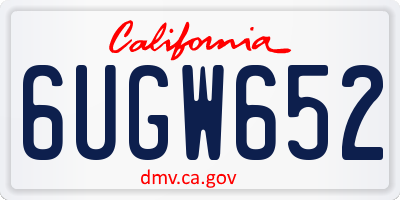 CA license plate 6UGW652