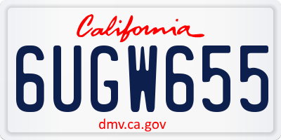CA license plate 6UGW655
