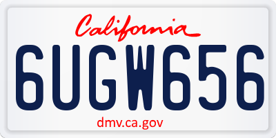 CA license plate 6UGW656