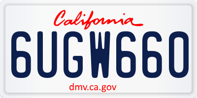 CA license plate 6UGW660