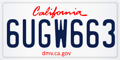 CA license plate 6UGW663