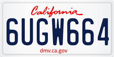 CA license plate 6UGW664