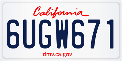 CA license plate 6UGW671
