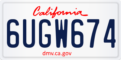 CA license plate 6UGW674