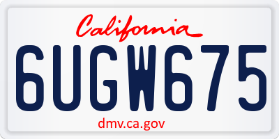 CA license plate 6UGW675