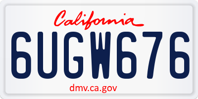 CA license plate 6UGW676