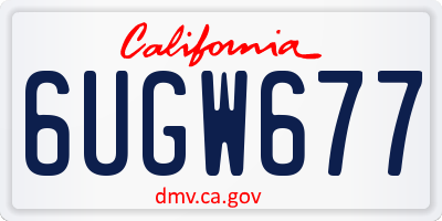CA license plate 6UGW677