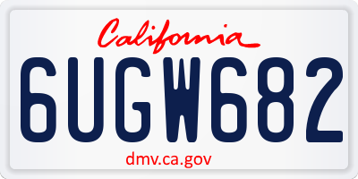 CA license plate 6UGW682