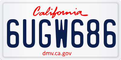 CA license plate 6UGW686
