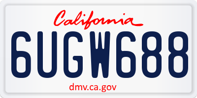 CA license plate 6UGW688