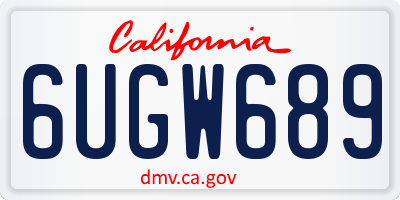 CA license plate 6UGW689