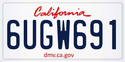 CA license plate 6UGW691