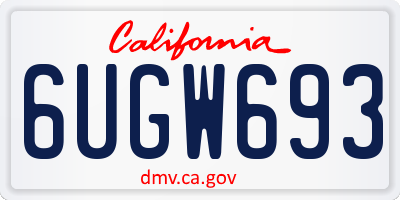 CA license plate 6UGW693