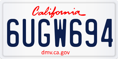CA license plate 6UGW694