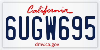 CA license plate 6UGW695