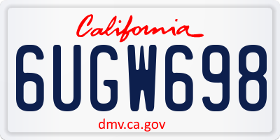 CA license plate 6UGW698
