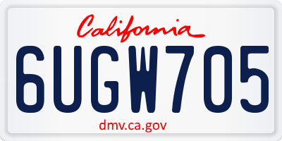 CA license plate 6UGW705